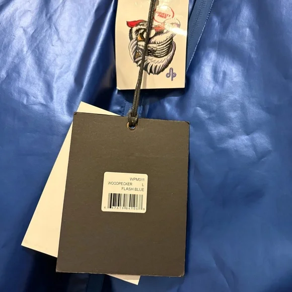 Woodpecker Men’s Wind Shell Flash Blue Jacket Hooded Zip Up Brand New NWT - Picture 7 of 13